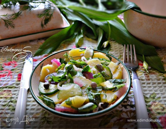 Салат из картофеля и черемши