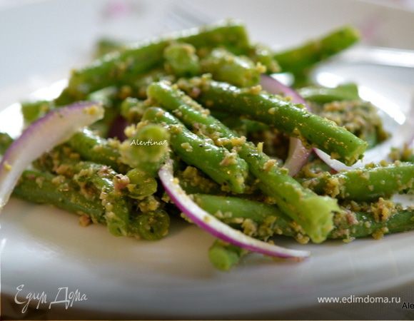 Зеленая фасоль с оливками