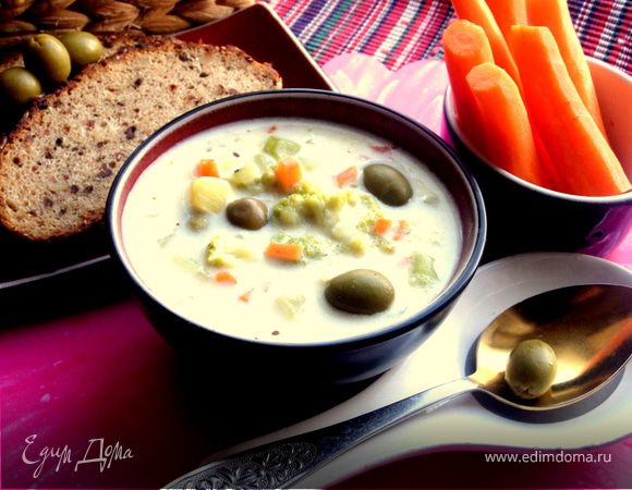 Овощной сырный суп