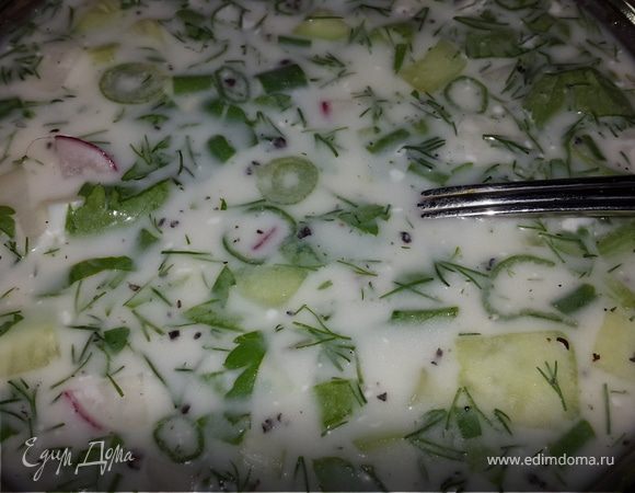 Рецепт классической окрошки на айране с колбасой Рецепт классической окрошки на айране с колбасой