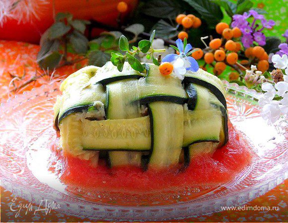 Рыбное филе в мешке из цукини