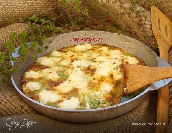 Фриттата с зеленым песто от Джейми Оливера