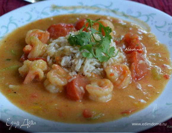 Креветки Etouffee Креветки Etouffee