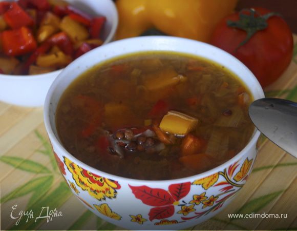 Суп с чечевицей и болгарским перцем Суп с чечевицей и болгарским перцем