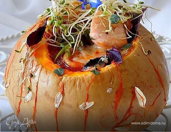 Минестроне с рыбой и спагетти 