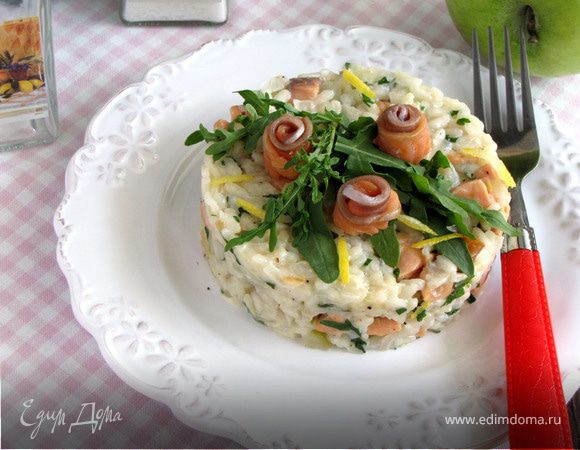 Яблочное ризотто с копченым лососем Яблочное ризотто с копченым лососем