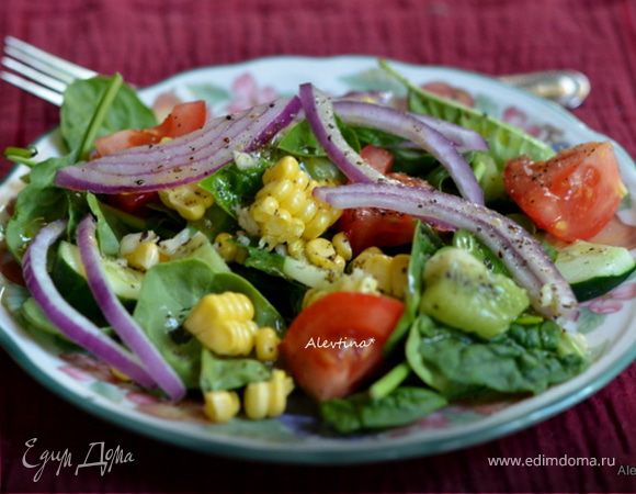 Салат свежий c винегретной лаймовой заправкой