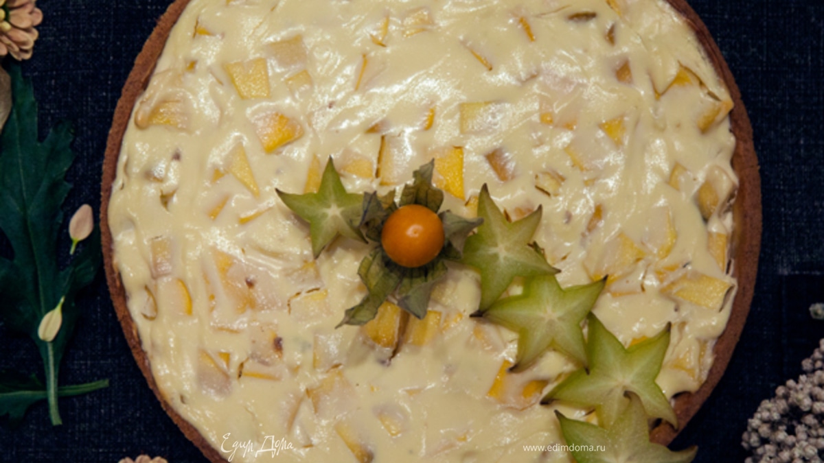 Нежный творожный тарт с манго