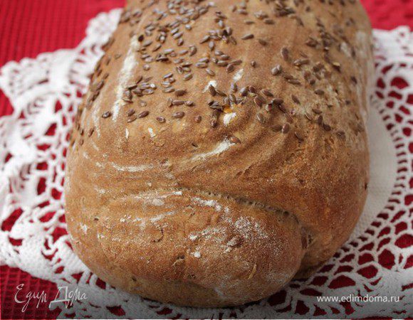 Пшенично-ржаной хлеб с льняными семечками