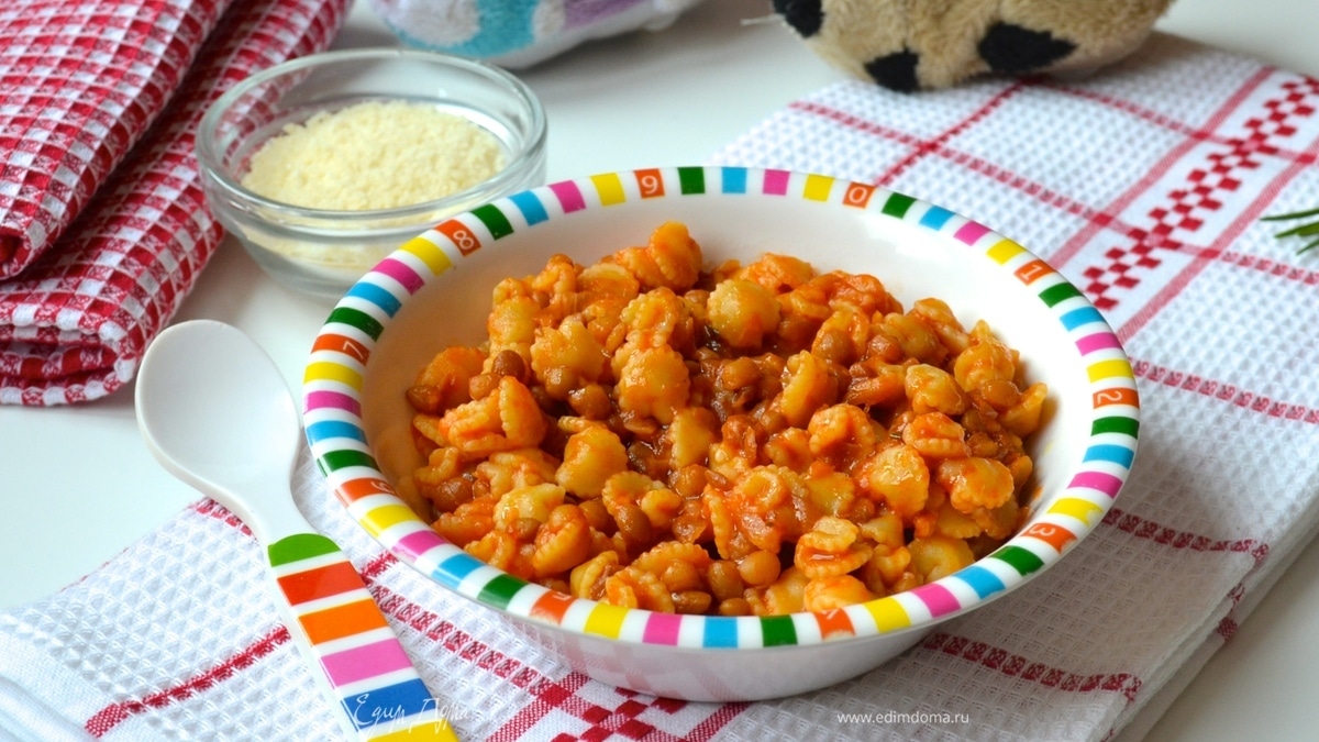 Паста с чечевицей