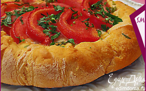 Рецепт Кукурузная лепешка с сыром и помидорами