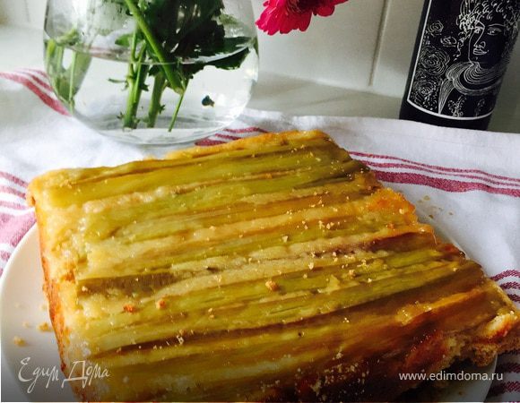 Мой пирог с ревенем или Upside down buttermilk cake with almond streusel Мой пирог с ревенем или Upside down buttermilk cake with almond streusel