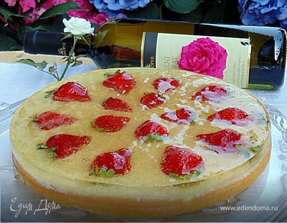 Торт с лимонным курдом "Клубника в шампанском"