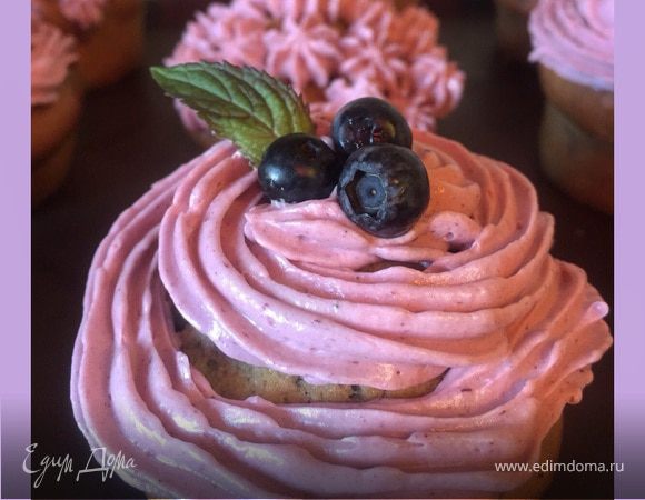 Черничные капкейки Черничные капкейки