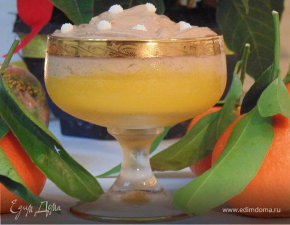 Мандариновое желе с шоколадным муссом