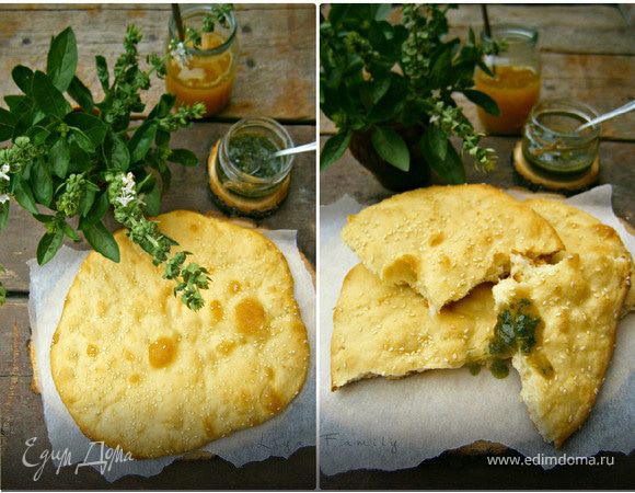 Восточная лепешка с базиликовым медом