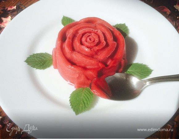 Сорбе с каркаде и вишней