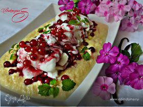 Десерт «Плавающие острова» (ILES FLOTTANTES) c ягодным соусом