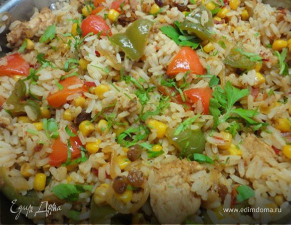 Рис с курицей и овощами Рис с курицей и овощами