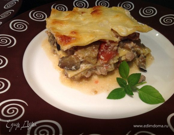 Лазанья с баклажанами и индейкой Лазанья с баклажанами и индейкой
