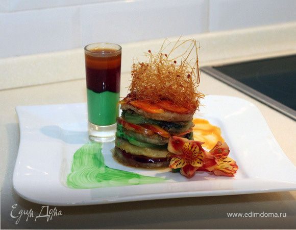 Фрукты-фламбе с карамелью