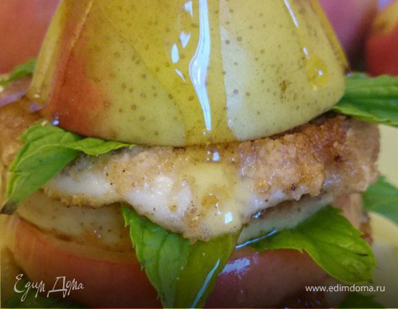 Башенка из фруктов с моцареллой