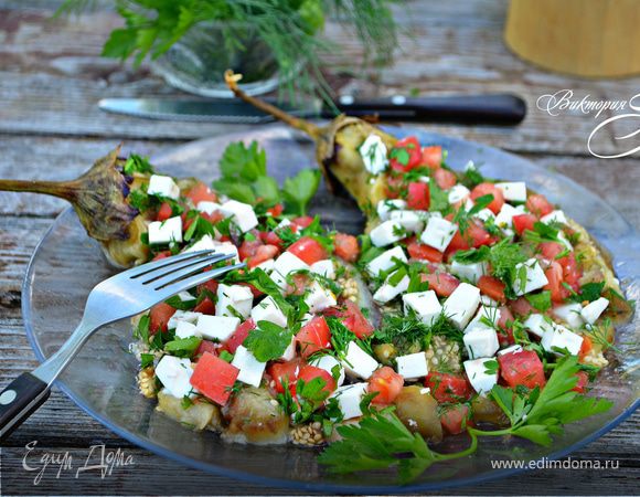 Закуска из баклажанов, приготовленная на гриле