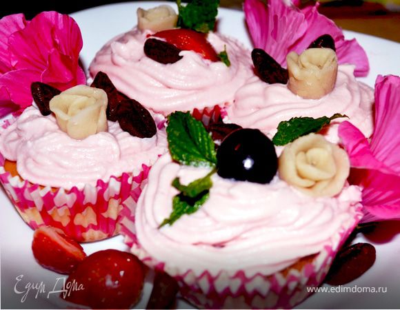 Капкейки «Розовое счастье» 