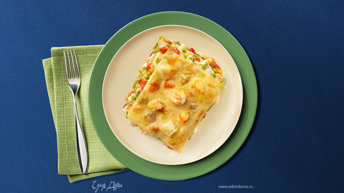 Лазанья с ароматом моря