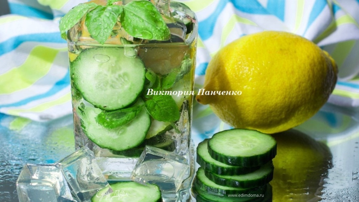 Лимонно-огуречный лимонад с базиликом