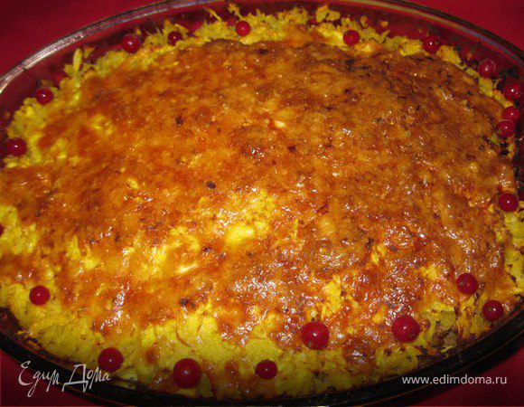 Запеканка из тыквы с мясным фаршем