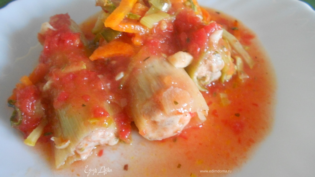 Фаршированный лук-порей