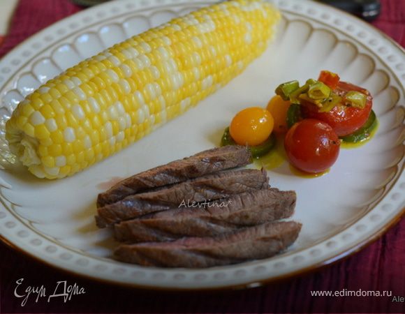 Говядина в чесночном маринаде с халапеньо