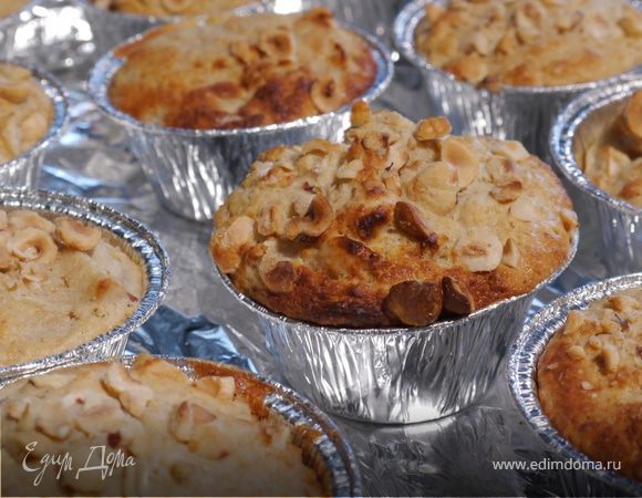 Яблочные маффины на кефире с орехами и отрубями Яблочные маффины на кефире с орехами и отрубями