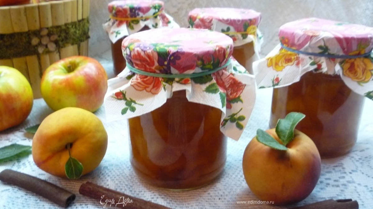 Ароматное яблочно-персиковое варенье