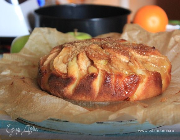 Творожный пирог с яблоками