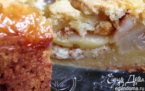 Рецепт Песочный пирог с яблоками и заварным кремом