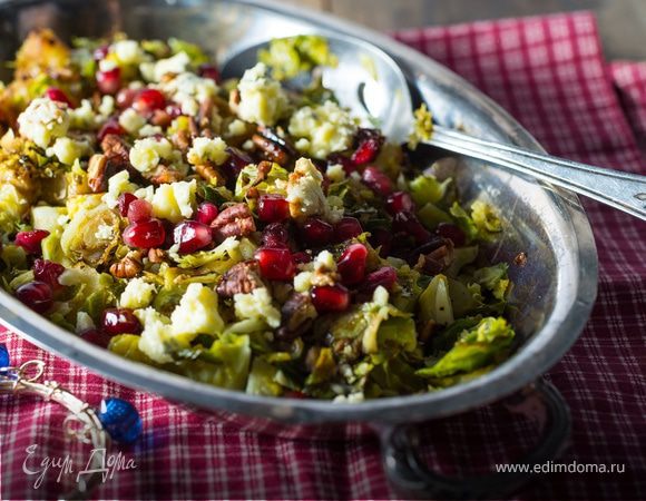 Салат из золотистой фасоли, брюссельской капусты и семян граната с заправкой «Медовая горчица» Салат из золотистой фасоли, брюссельской капусты и семян граната с заправкой «Медовая горчица»