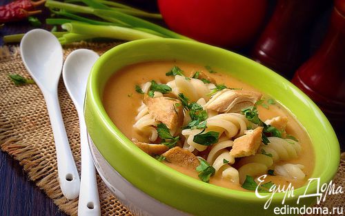 Рецепт Куриный суп-пюре с макаронами