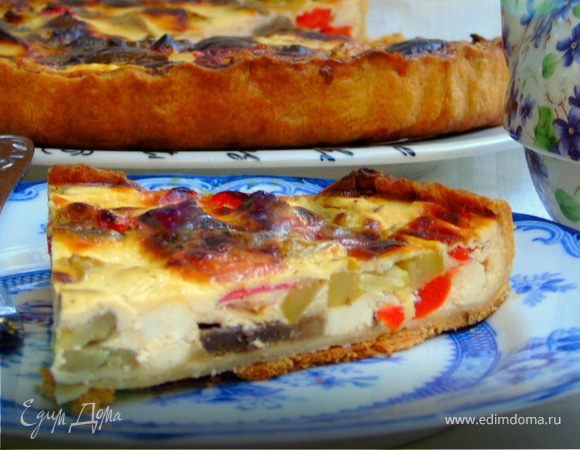 Сметанный тарт с овощами и фетой Сметанный тарт с овощами и фетой