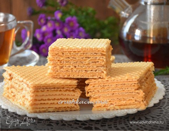 Вафельный торт с карамельным кремом