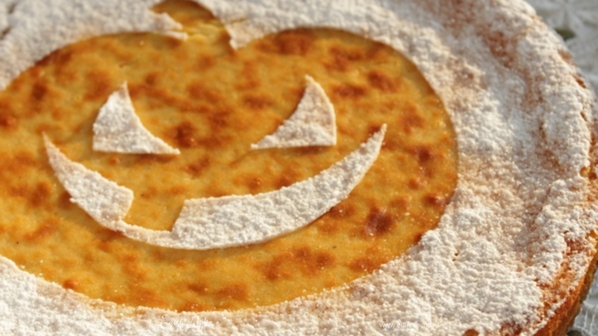 Чизкейк "Веселая тыква" с рикоттой и белым шоколадом