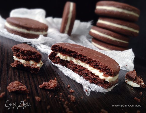 Шоколадное печенье а-ля «Орео» Шоколадное печенье а-ля «Орео»