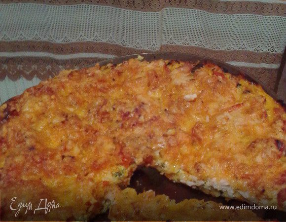 Пицца из тыквы с курицей