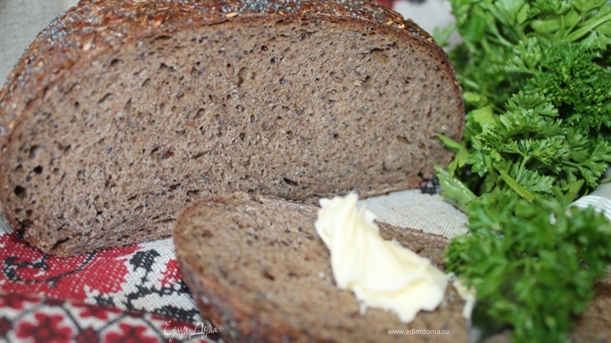 Хлеб на закваске льняной с маком