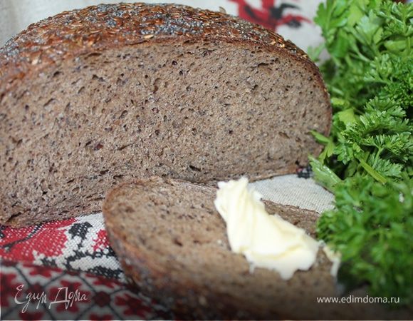 Хлеб на закваске льняной с маком Хлеб на закваске льняной с маком