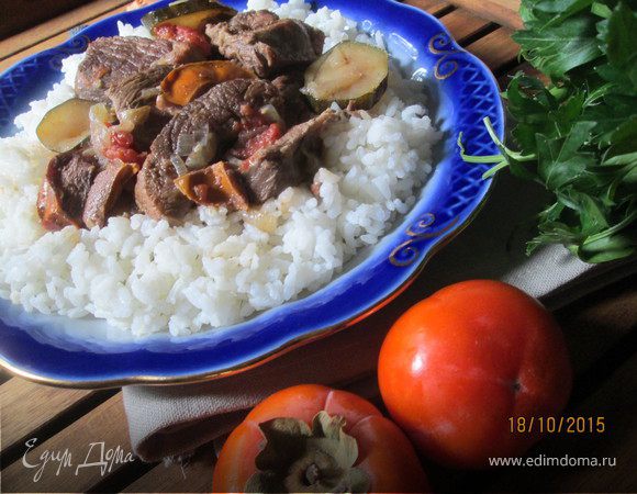 Баранина с хурмой и цукини Баранина с хурмой и цукини