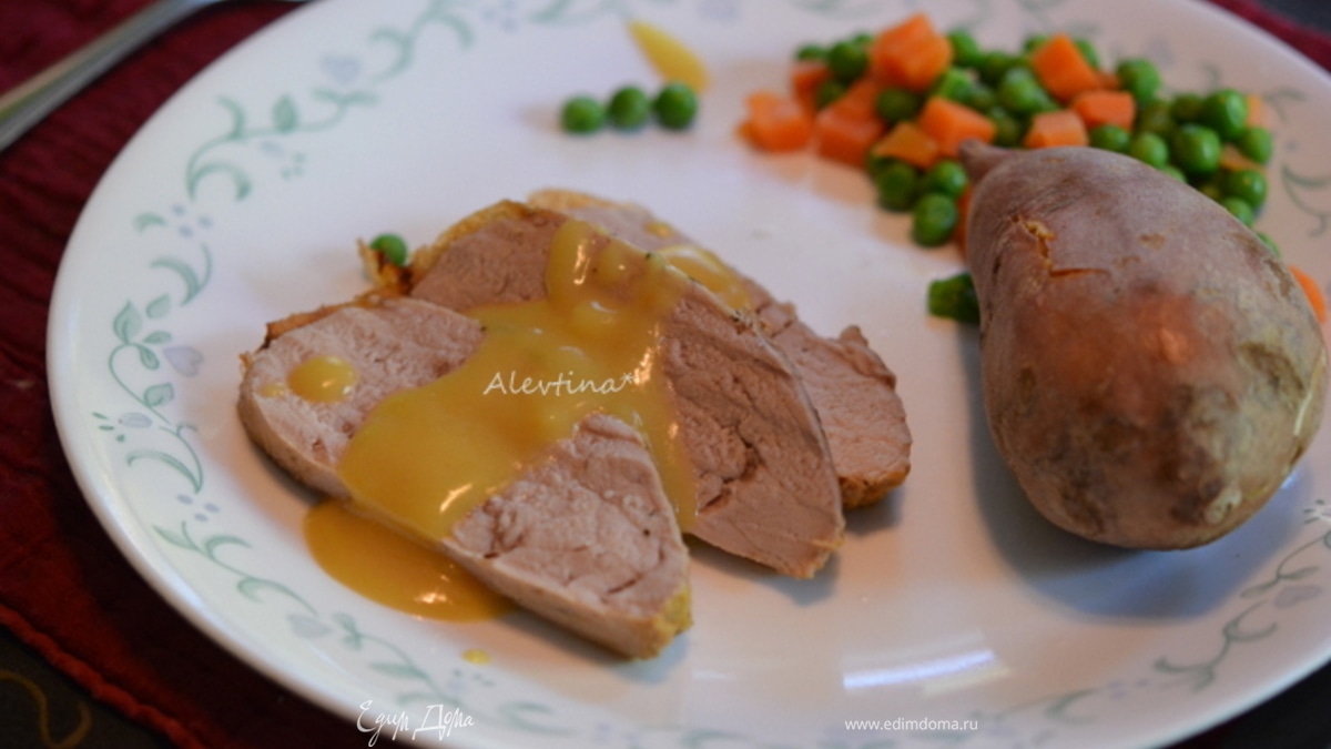 Свиная вырезка в апельсиновом соусе