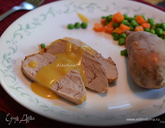 Свиная вырезка в апельсиновом соусе Свиная вырезка в апельсиновом соусе