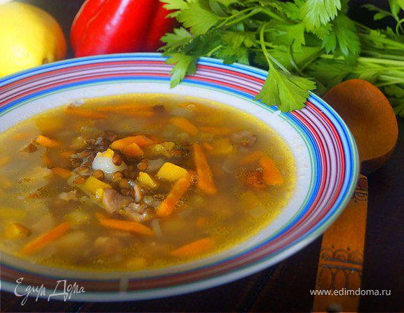 Тыквенный суп с копченой курочкой